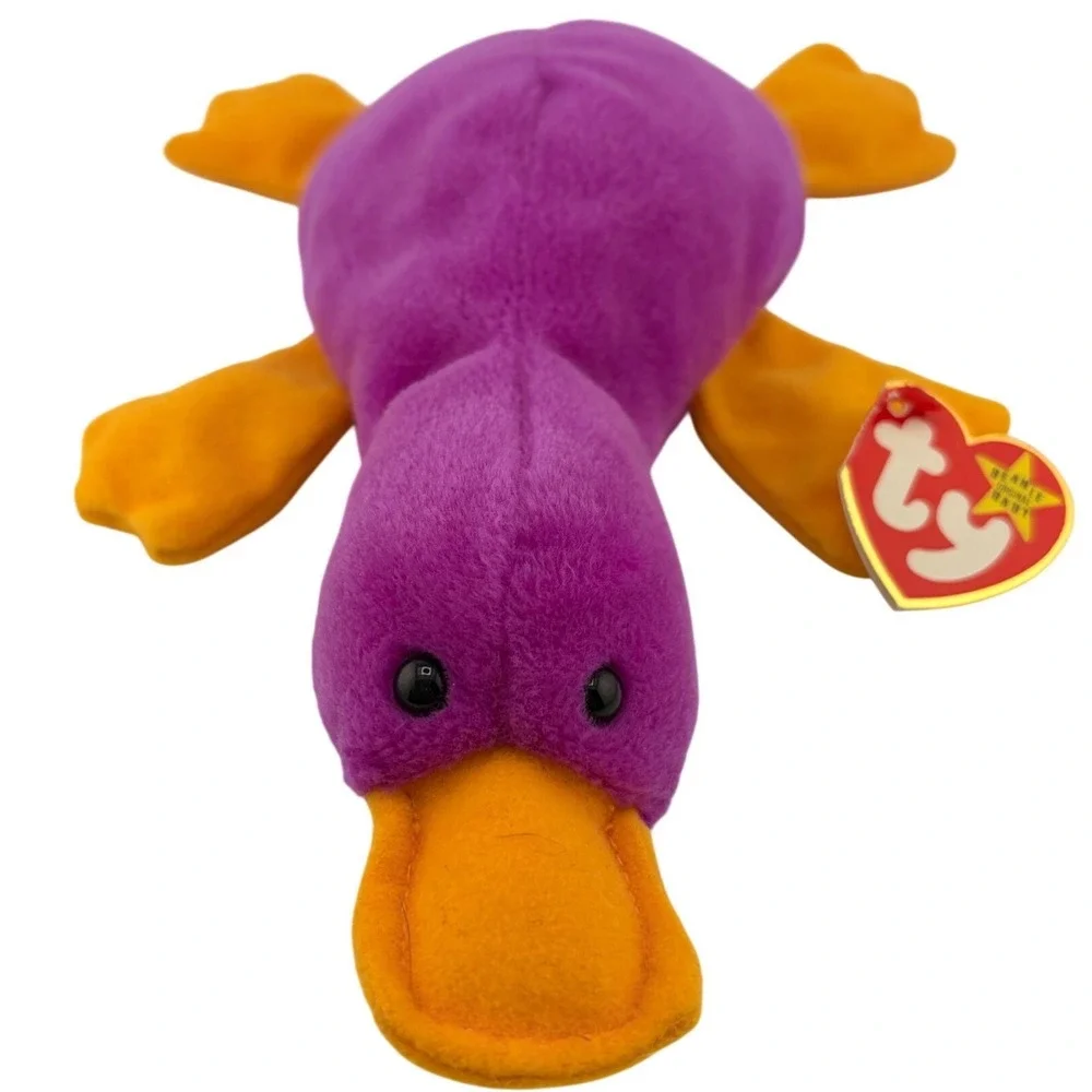 Ty Patti‎ the Platypus Beanie Baby Purple Small Vintage Retro 90s Plush
